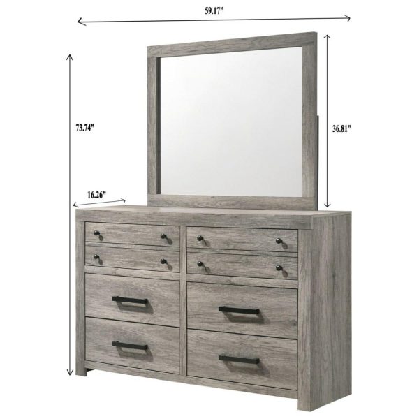 Relaxed Vintage Dresser And Mirror Set With Six Drawers  |  Mirrored Dressers Bedroom Mirrored Dressers