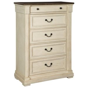 Relaxed Vintage Two-Tone Five Drawer Chest  |  Chest Of Drawers Bedroom Chest Of Drawers