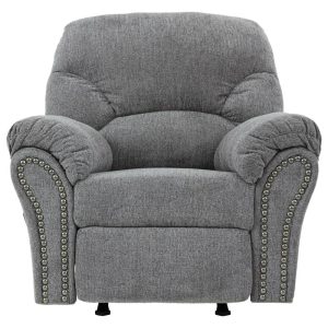 Rocker Recliner With Pillow Arms And Nailhead Trim  |  Recliners Living Room Recliners