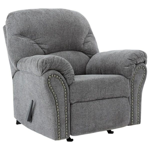 Rocker Recliner With Pillow Arms And Nailhead Trim  |  Recliners Living Room Recliners