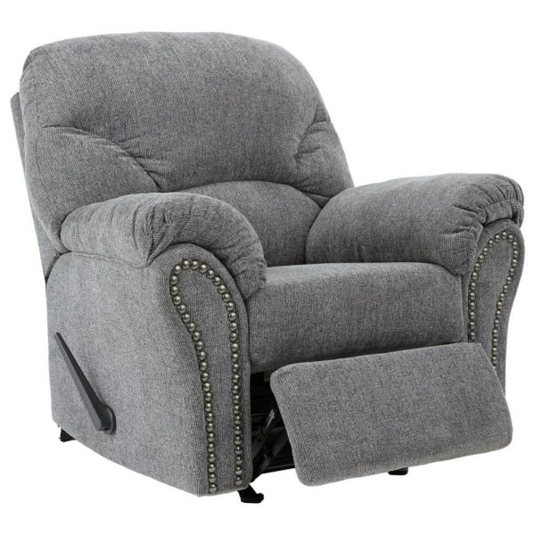 Rocker Recliner With Pillow Arms And Nailhead Trim  |  Recliners Living Room Recliners