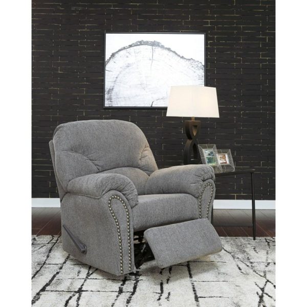 Rocker Recliner With Pillow Arms And Nailhead Trim  |  Recliners Living Room Recliners