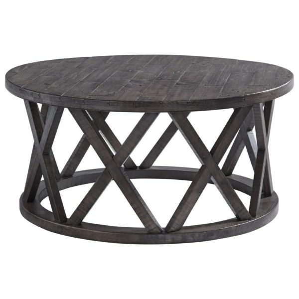 Round Cocktail Table With Distressed Finish  |  Coffee Tables Coffee Tables Coffee Tables