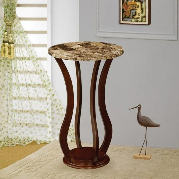 Round Marble Top Plant Stand  |  End & Side Tables End & Side Tables End & Side Tables