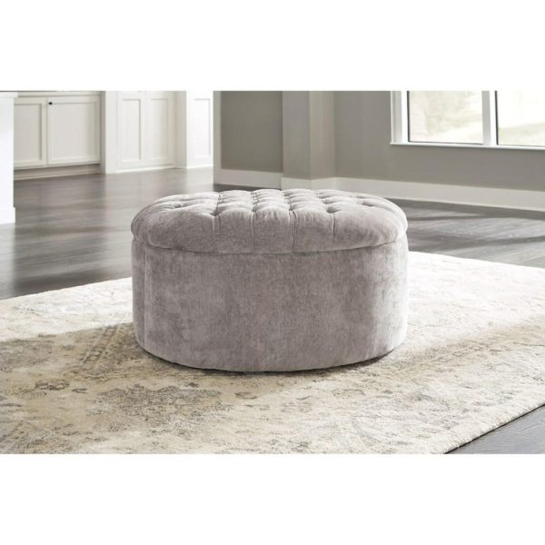 Round Oversized Accent Ottoman With Tufted Top  |  Ottomans Living Room Ottomans