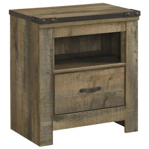 Rustic 1-Drawer Nightstand With Usb Chargers  |  Nightstands Bedroom Nightstands