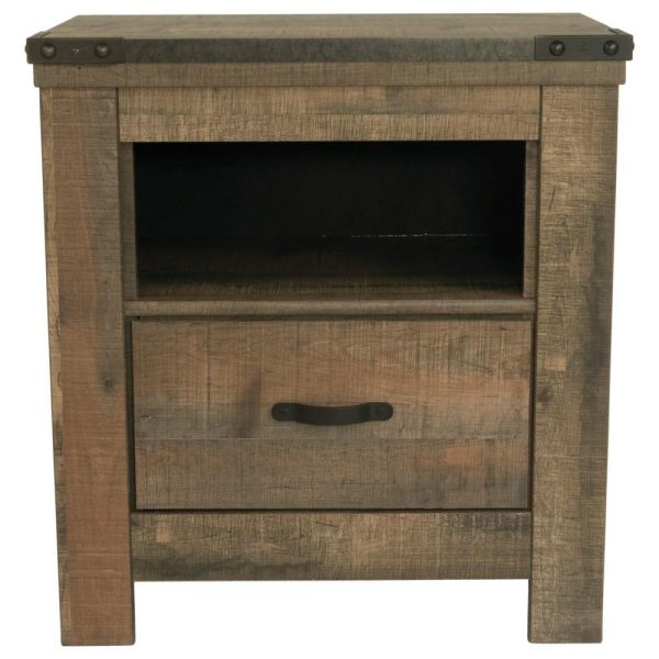 Rustic 1-Drawer Nightstand With Usb Chargers  |  Nightstands Bedroom Nightstands