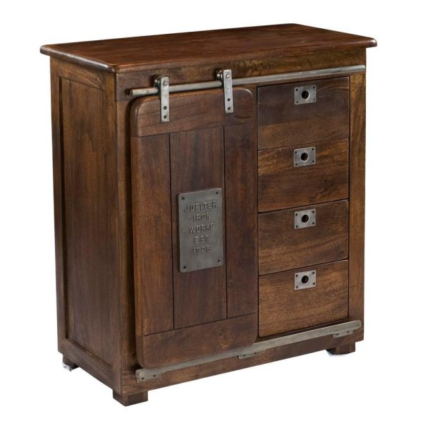 Rustic 4-Drawer 1-Door Cabinet  |  Accent Cabinets Accent Cabinets Accent Cabinets