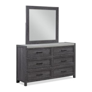 Rustic 6-Drawer Dresser And Mirror  |  Mirrored Dressers Bedroom Mirrored Dressers