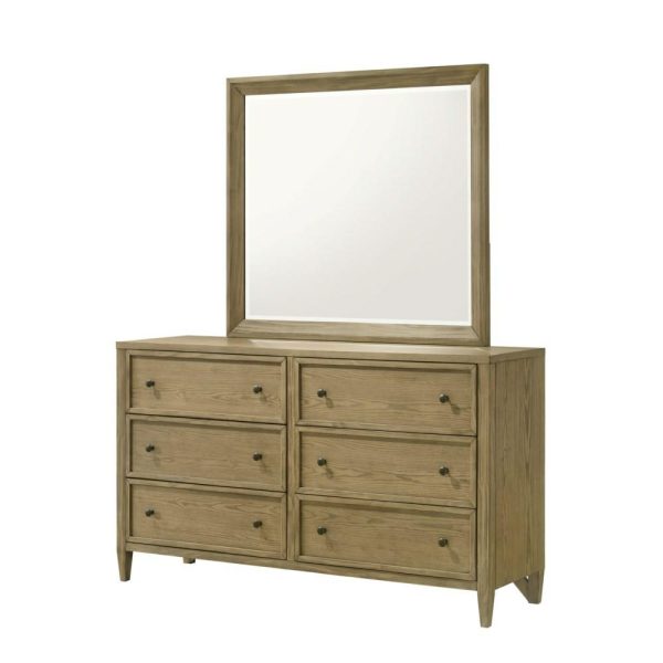 Rustic 6-Drawer Dresser And Mirror  |  Mirrored Dressers Bedroom Mirrored Dressers