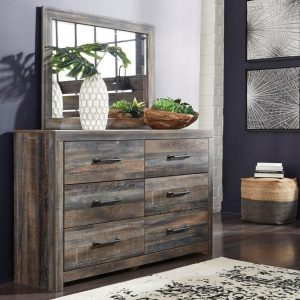 Rustic 6-Drawer Dresser And Mirror Set  |  Mirrored Dressers Bedroom Mirrored Dressers