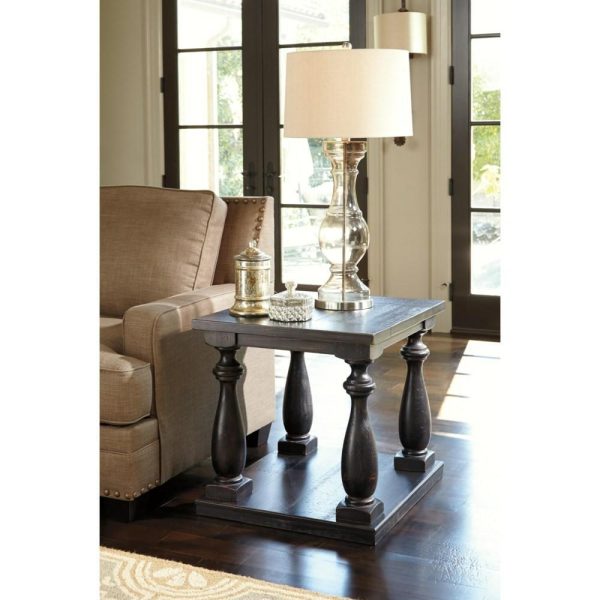 Rustic Black Finish Rectangular End Table  |  End & Side Tables End & Side Tables End & Side Tables