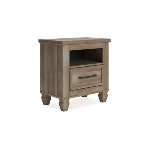 Rustic Farmhouse 1-Drawer Nightstand With Open Shelf  |  Nightstands Bedroom Nightstands