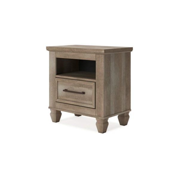 Rustic Farmhouse 1-Drawer Nightstand With Open Shelf  |  Nightstands Bedroom Nightstands