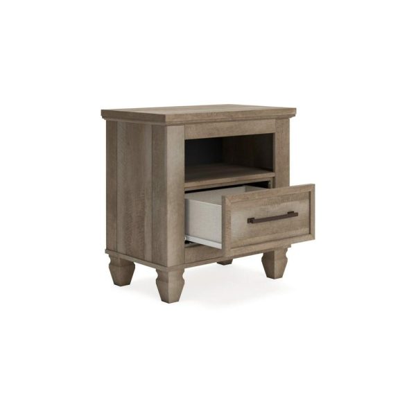 Rustic Farmhouse 1-Drawer Nightstand With Open Shelf  |  Nightstands Bedroom Nightstands