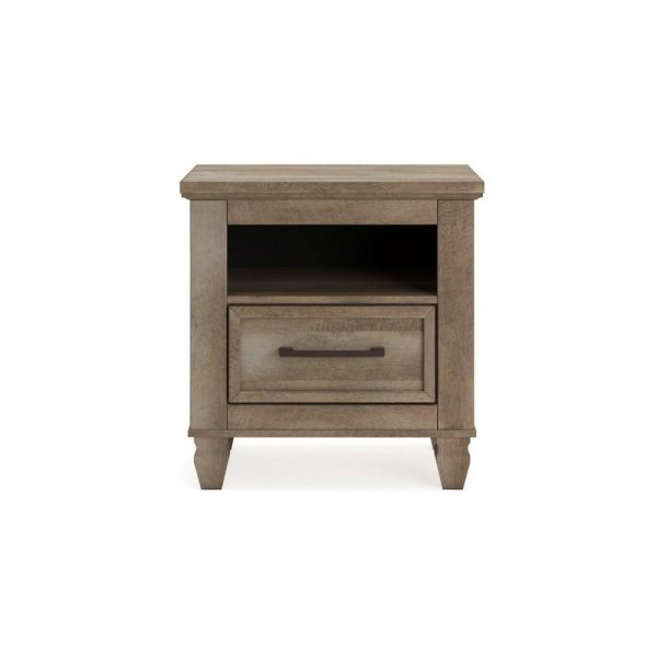 Rustic Farmhouse 1-Drawer Nightstand With Open Shelf  |  Nightstands Bedroom Nightstands