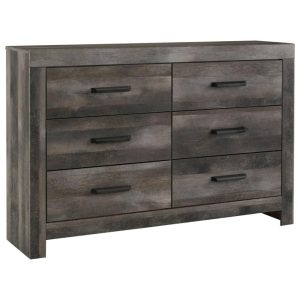 Rustic Plank Effect 6-Drawer Dresser  |  Dressers Bedroom Dressers