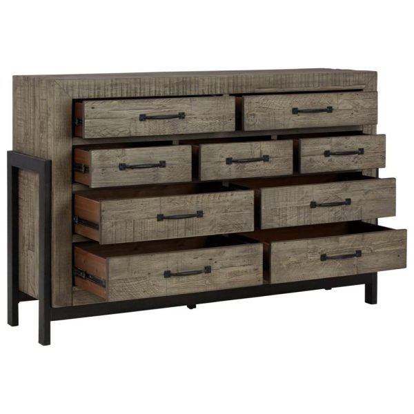 Rustic Reclaimed Pine Dresser With Smooth-Gliding Drawers  |  Dressers Bedroom Dressers