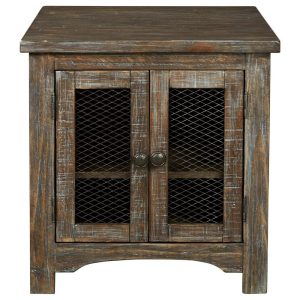 Rustic Rectangular End Table With Metal Accents  |  End & Side Tables End & Side Tables End & Side Tables