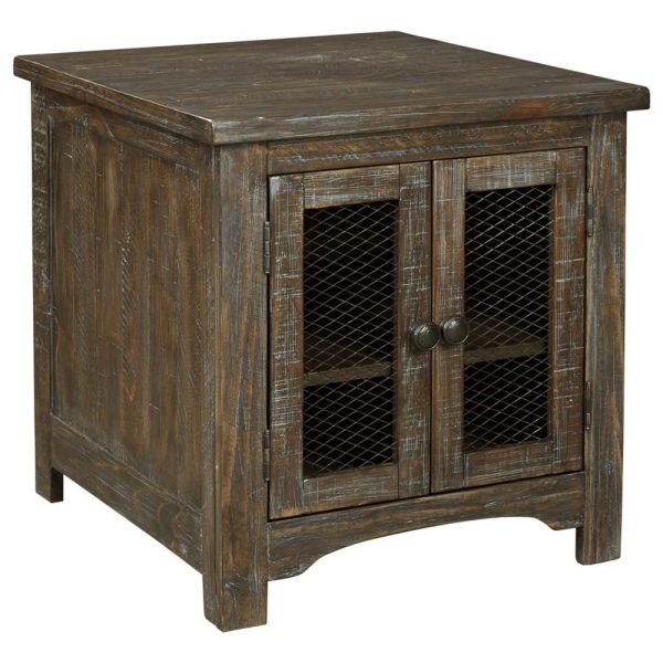 Rustic Rectangular End Table With Metal Accents  |  End & Side Tables End & Side Tables End & Side Tables