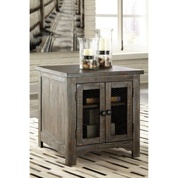 Rustic Rectangular End Table With Metal Accents  |  End & Side Tables End & Side Tables End & Side Tables