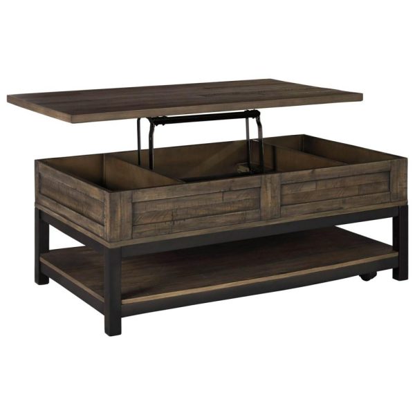 Rustic Rectangular Lift Top Cocktail Table With Casters  |  Coffee Tables Coffee Tables Coffee Tables