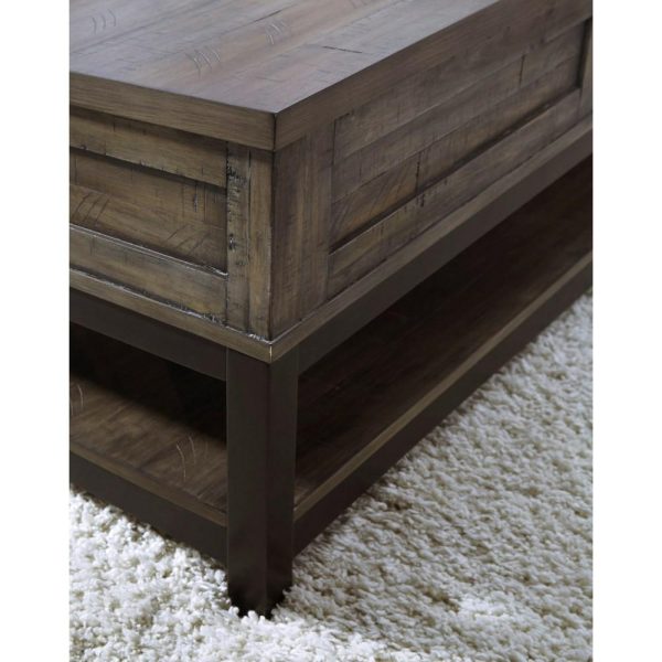 Rustic Rectangular Lift Top Cocktail Table With Casters  |  Coffee Tables Coffee Tables Coffee Tables