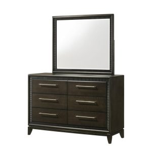 Saratoga Contemporary Dresser & Mirror Set  |  Mirrored Dressers Bedroom Mirrored Dressers