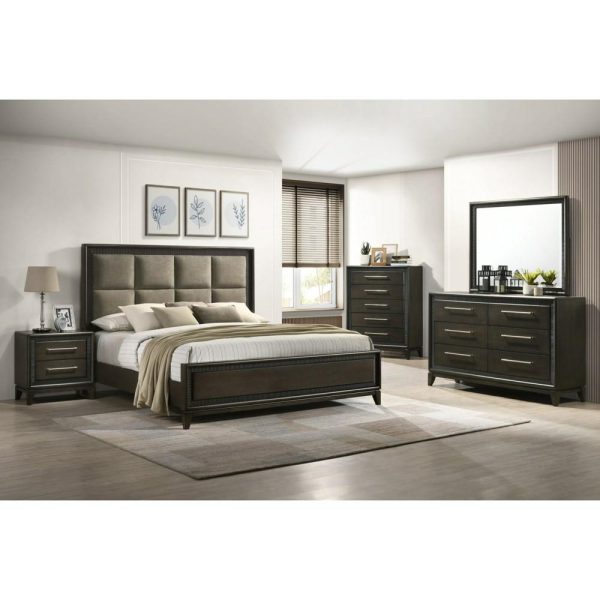 Saratoga Contemporary Dresser & Mirror Set  |  Mirrored Dressers Bedroom Mirrored Dressers