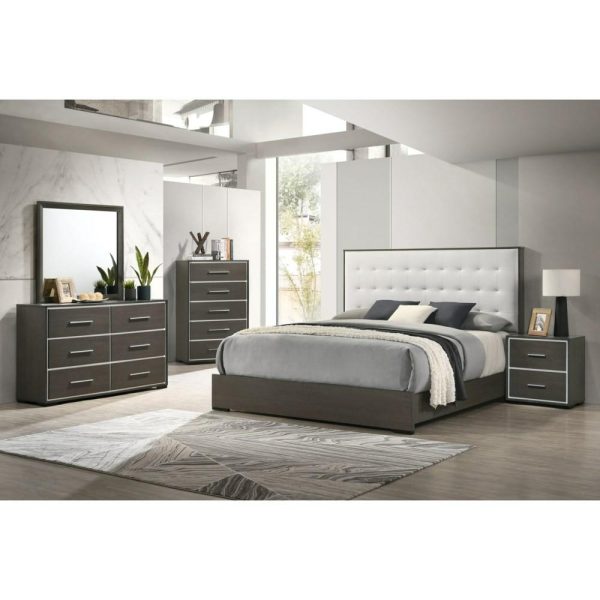 Sharpe Contemporary 6-Drawer Dresser And Mirror  |  Mirrored Dressers Bedroom Mirrored Dressers