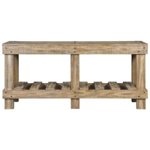 Solid Wood Rustic Console Sofa Table With Slat Shelf  |  Sofa Tables Living Room Sofa Tables