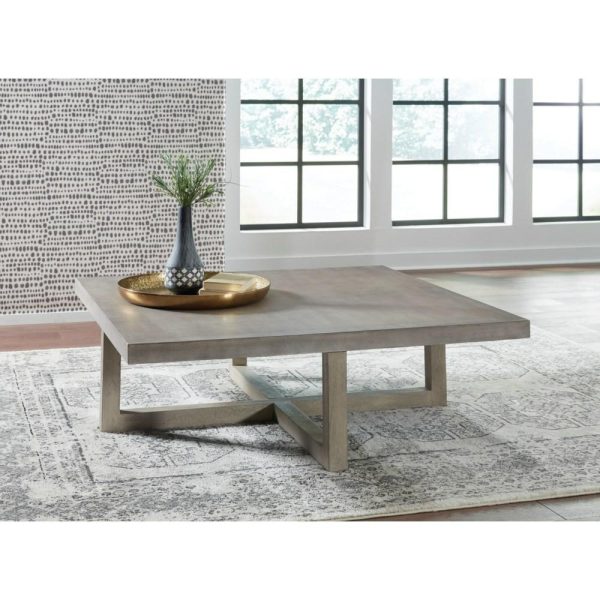 Square Coffee Table With Faux Concrete Top  |  Coffee Tables Coffee Tables Coffee Tables