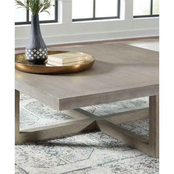 Square Coffee Table With Faux Concrete Top  |  Coffee Tables Coffee Tables Coffee Tables