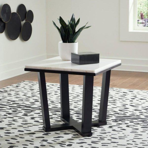 Square End Table With White Marble Top  |  End & Side Tables End & Side Tables End & Side Tables