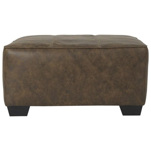 Square Oversized Accent Ottoman In Brown Faux Leather  |  Ottomans Living Room Ottomans