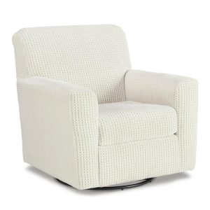 Swivel Glider Accent Chair In Ivory  |  Living Room Chairs Living Room Living Room Chairs