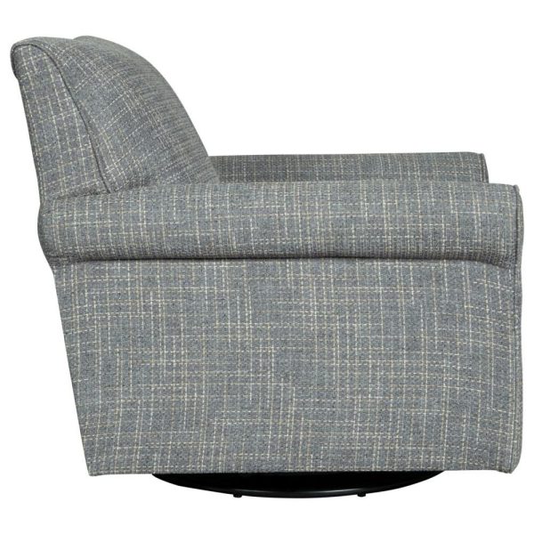 Swivel Glider Accent Chair With Rolled Arms & Gray Fabric  |  Living Room Chairs Living Room Living Room Chairs