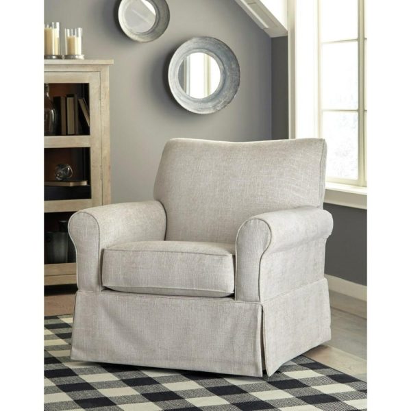 Swivel Glider Accent Chair With Skirted Base  |  Living Room Chairs Living Room Living Room Chairs