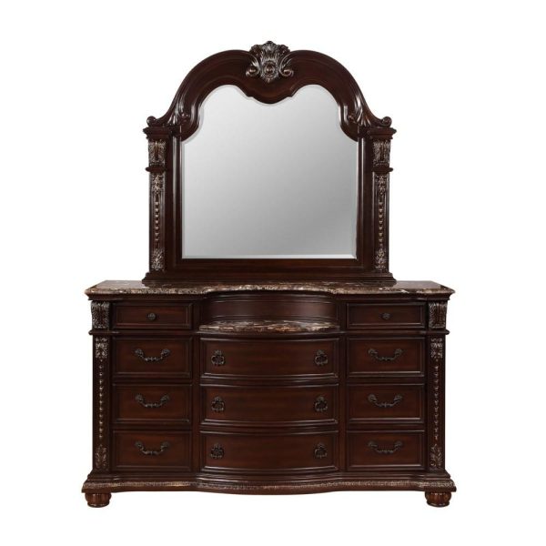 Traditional 11-Drawer Dresser And Mirror Set  |  Mirrored Dressers Bedroom Mirrored Dressers