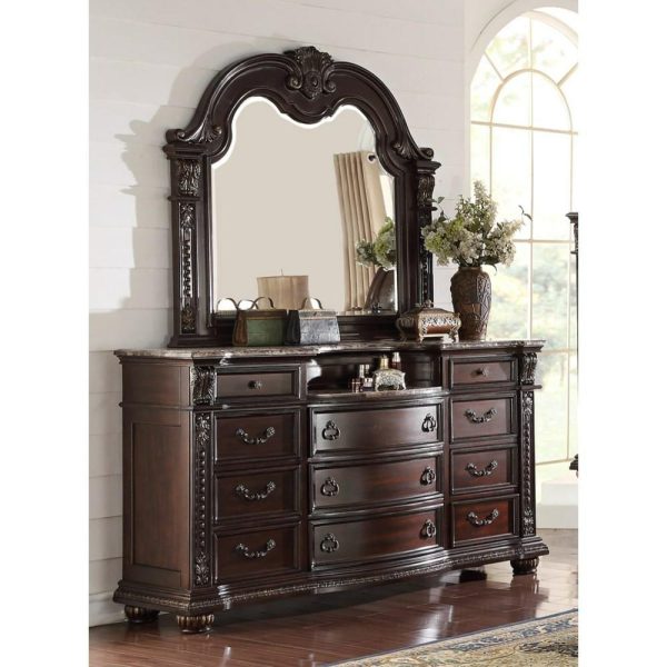 Traditional 11-Drawer Dresser And Mirror Set  |  Mirrored Dressers Bedroom Mirrored Dressers