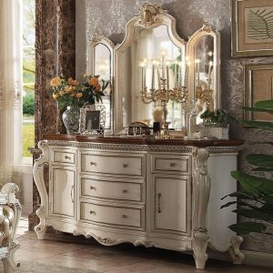 Traditional 2-Door Dresser & Mirror Set  |  Mirrored Dressers Bedroom Mirrored Dressers