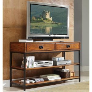 Traditional 2-Drawer Media Console With Display Shelves  |  Tv Stands Living Room Tv Stands