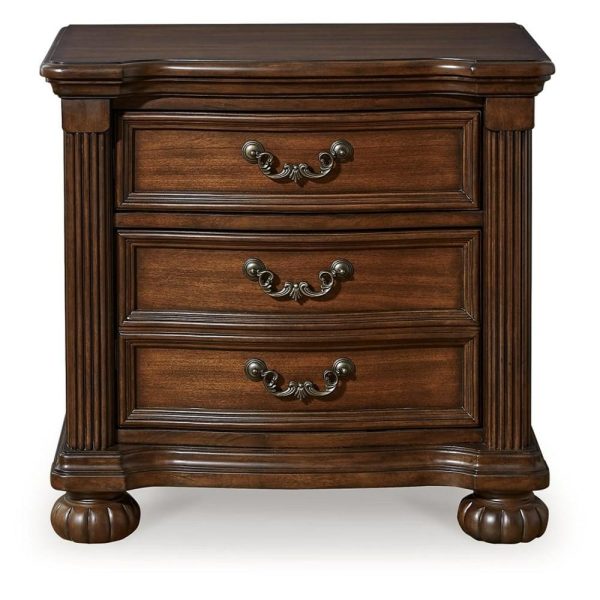 Traditional 3-Drawer Nightstand With Hidden Pull-Out Tray  |  Nightstands Bedroom Nightstands