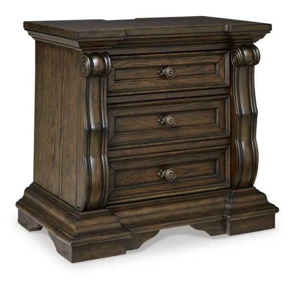 Traditional 3-Drawer Nightstand With Usb Ports  |  Nightstands Bedroom Nightstands