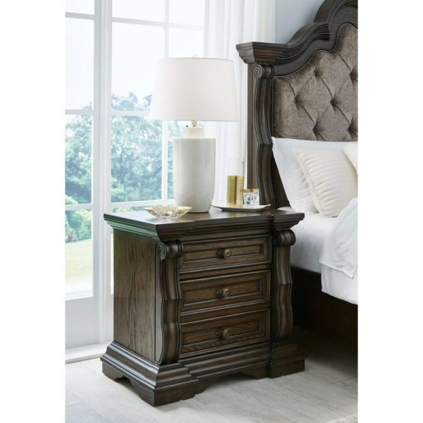 Traditional 3-Drawer Nightstand With Usb Ports  |  Nightstands Bedroom Nightstands