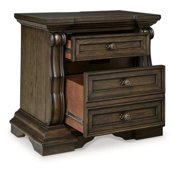 Traditional 3-Drawer Nightstand With Usb Ports  |  Nightstands Bedroom Nightstands