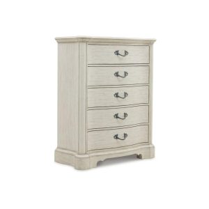 Traditional 5-Drawer Chest With Metal Bar Pulls  |  Chest Of Drawers Bedroom Chest Of Drawers