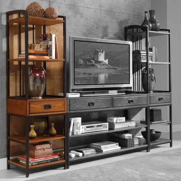 Traditional 5-Shelf Gaming Tower With Storage Drawer  |  Tv Stands Living Room Tv Stands