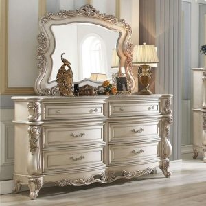 Traditional 6-Drawer Dresser And Mirror Set  |  Mirrored Dressers Bedroom Mirrored Dressers