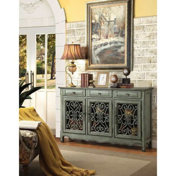 Traditional Accent Cabinet In Antique Green Finish  |  Accent Cabinets Accent Cabinets Accent Cabinets